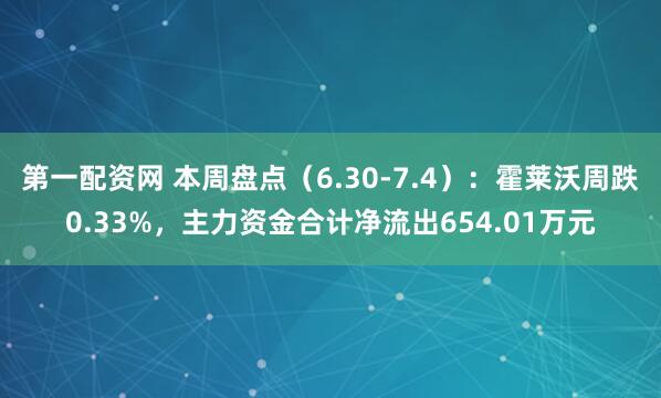 第一配资网 本周盘点（6.30-7.4）：霍莱沃周跌0.33%，主力资金合计净流出654.01万元