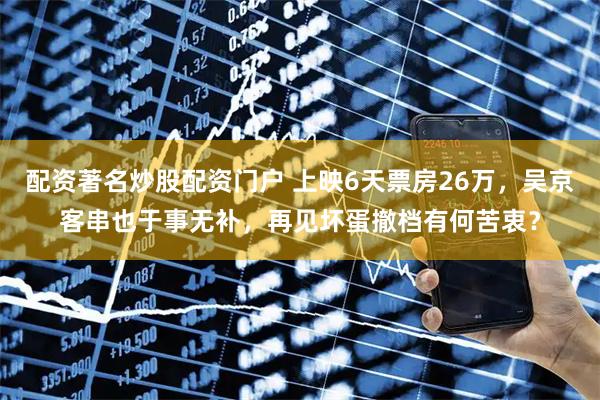 配资著名炒股配资门户 上映6天票房26万，吴京客串也于事无补，再见坏蛋撤档有何苦衷？